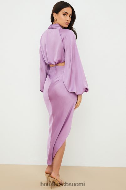 House of CB Constance lila silkkinen satiininen draped hame Z000Z963 vaatetus