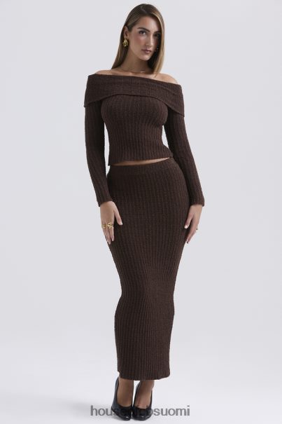 House of CB Sloane suklaa pehmeä boucle maxi hame Z000Z829 vaatetus