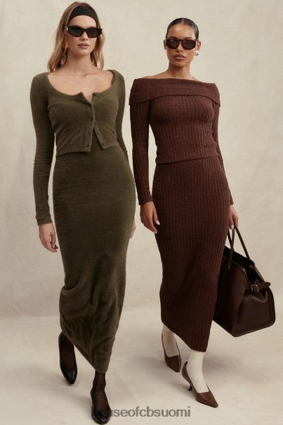 House of CB Sloane suklaa pehmeä boucle maxi hame Z000Z829 vaatetus