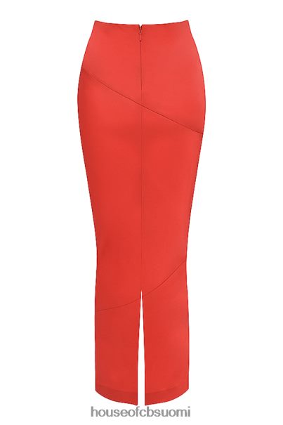 House of CB Colette Scarlet Satin matalavyötäröinen midihame Z000Z943 vaatetus