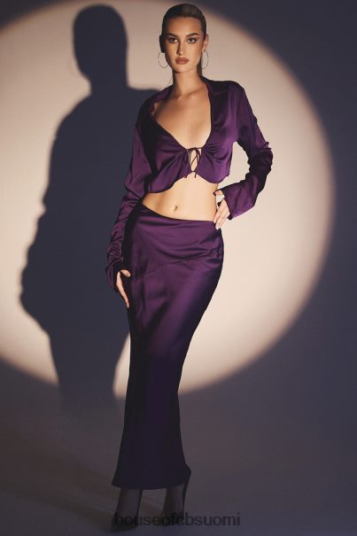 House of CB Colette grape satiini matalavyötäröinen midihame Z000Z959 vaatetus