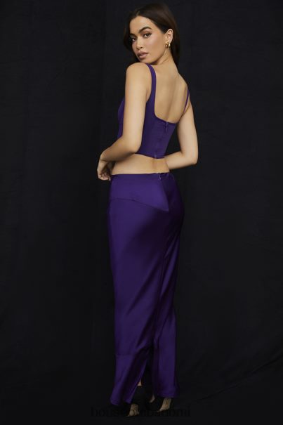 House of CB Colette grape satiini matalavyötäröinen midihame Z000Z959 vaatetus