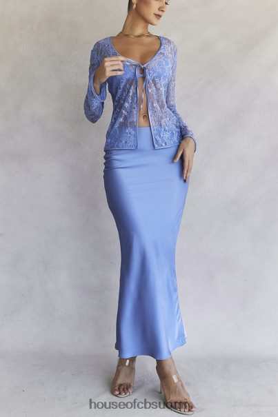 House of CB clara blue satin bias cut midi hame Z000Z902 vaatetus