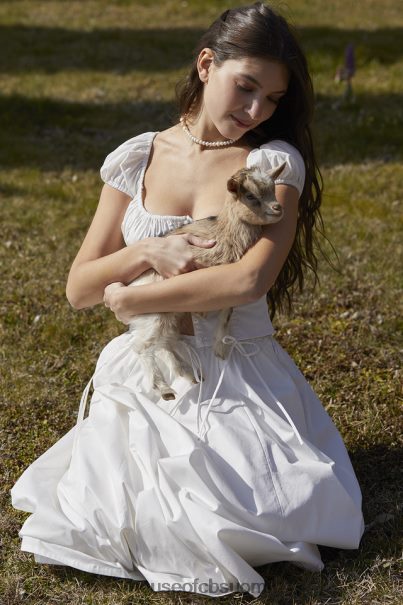 House of CB cora valkoinen rypytetty midihame Z000Z862 vaatetus