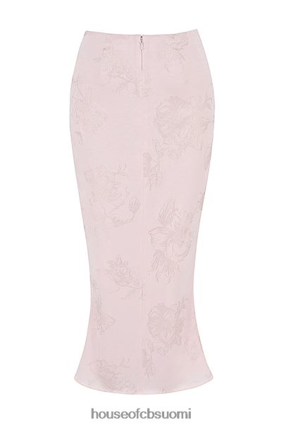 House of CB luisette pink metallinen kukkainen satiini midihame Z000Z892 vaatetus
