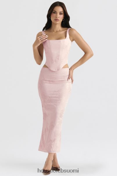 House of CB luisette pink metallinen kukkainen satiini midihame Z000Z892 vaatetus