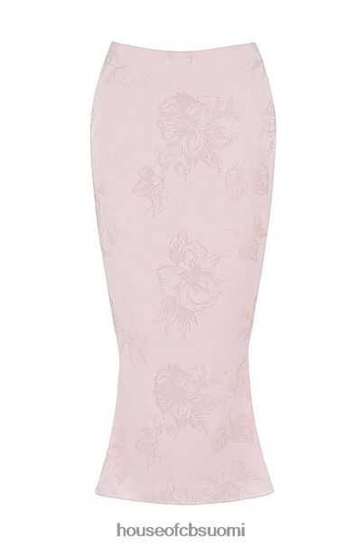 House of CB luisette pink metallinen kukkainen satiini midihame Z000Z892 vaatetus