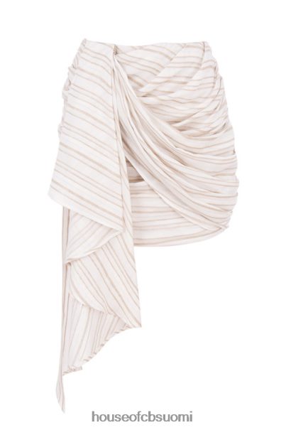House of CB Adette raidallinen pellavasekoitus draped minihame Z000Z1021 vaatetus