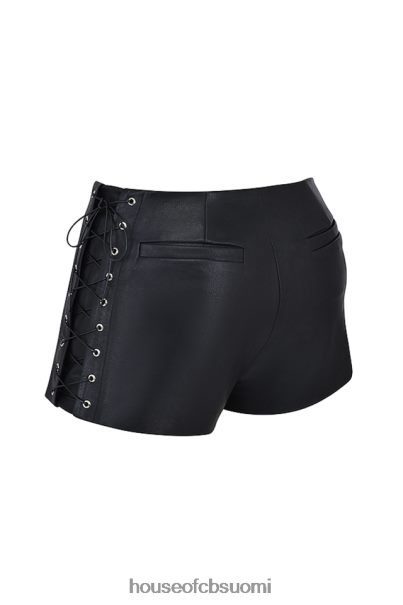 House of CB Azora mustat vegaaninahkaiset micro mini shortsit Z000Z868 vaatetus