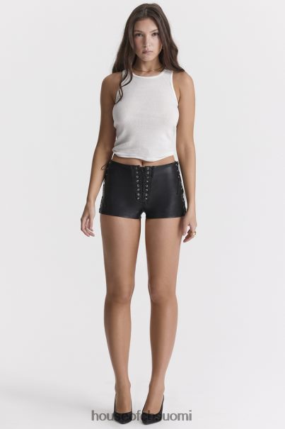 House of CB Azora mustat vegaaninahkaiset micro mini shortsit Z000Z868 vaatetus