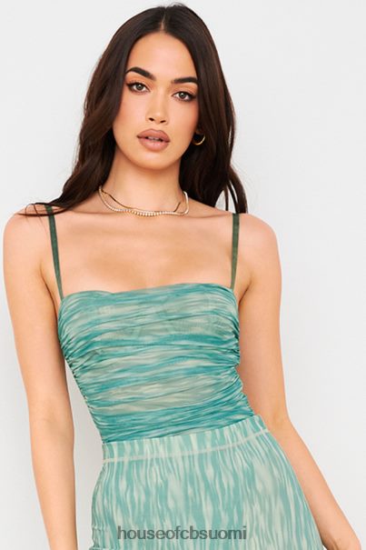 House of CB helmi murattiprintti ruched mesh body Z000Z757 vaatetus