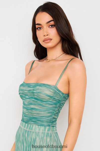 House of CB helmi murattiprintti ruched mesh body Z000Z757 vaatetus