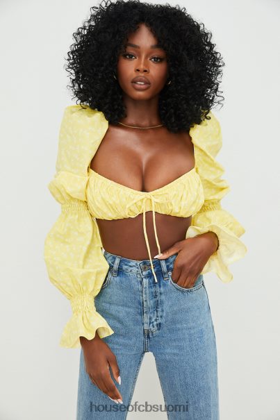 House of CB henrietta sitruunakukkainen rypytetty bralette toppi Z000Z746 vaatetus