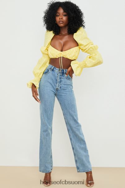 House of CB henrietta sitruunakukkainen rypytetty bralette toppi Z000Z746 vaatetus