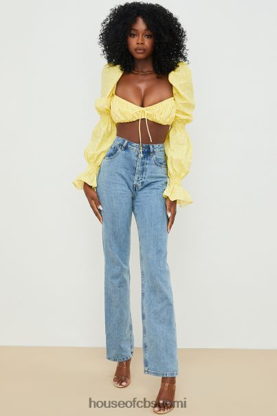 House of CB henrietta sitruunakukkainen rypytetty bralette toppi Z000Z746 vaatetus