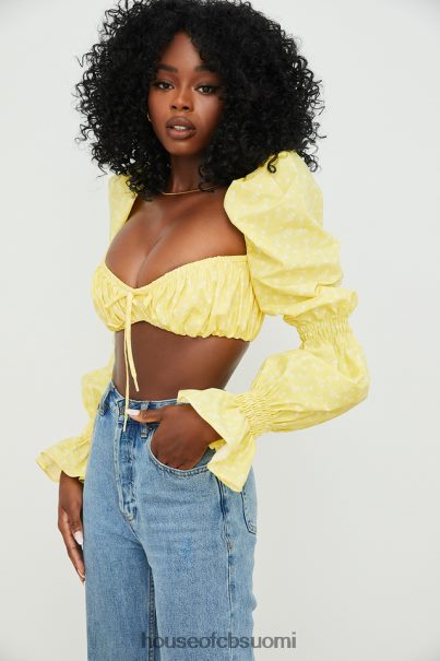 House of CB henrietta sitruunakukkainen rypytetty bralette toppi Z000Z746 vaatetus