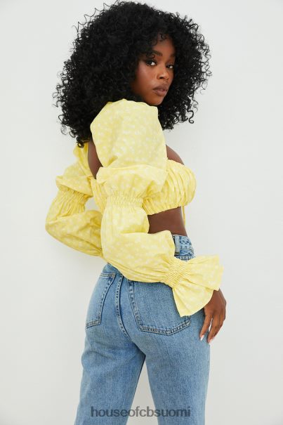 House of CB henrietta sitruunakukkainen rypytetty bralette toppi Z000Z746 vaatetus