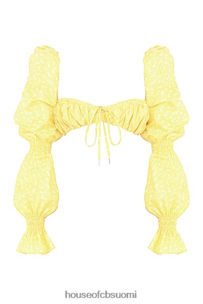 House of CB henrietta sitruunakukkainen rypytetty bralette toppi Z000Z746 vaatetus