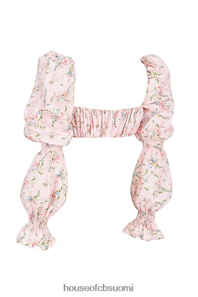 House of CB henrietta vaaleanpunainen kukka rypytetty bralette toppi Z000Z745 vaatetus