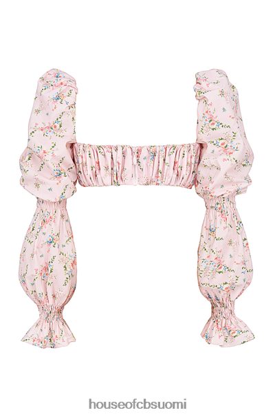 House of CB henrietta vaaleanpunainen kukka rypytetty bralette toppi Z000Z745 vaatetus