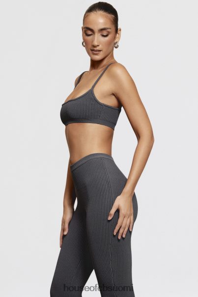House of CB mischa tummanharmaa joustinneule neulottu bralette Z000Z703 vaatetus