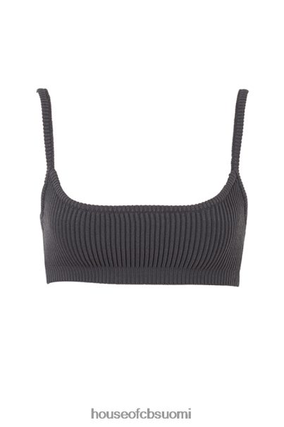 House of CB mischa tummanharmaa joustinneule neulottu bralette Z000Z703 vaatetus