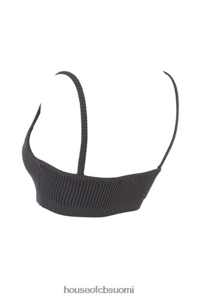 House of CB mischa tummanharmaa joustinneule neulottu bralette Z000Z703 vaatetus