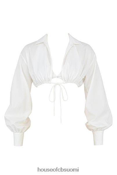 House of CB rakastajatar rocks toivelista valkoinen ilmapallohihainen rajattu paita bralette Z000Z739 vaatetus