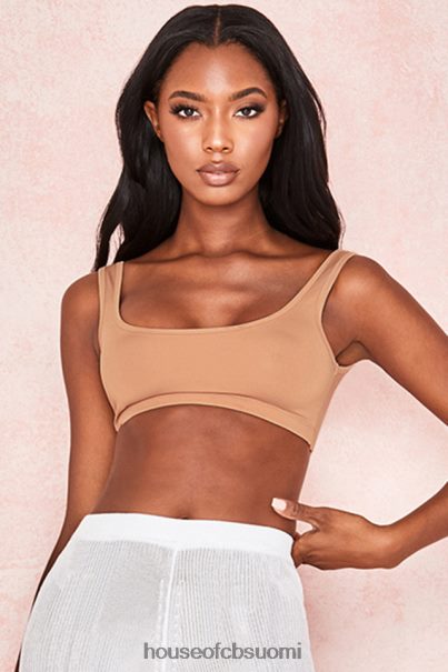 House of CB abbey mocha stretch jersey rajattu toppi Z000Z812 vaatetus