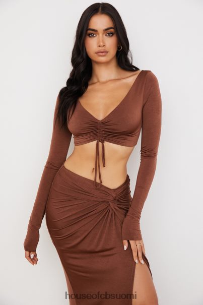 House of CB angelita suklaa kerätty crop top Z000Z749 vaatetus