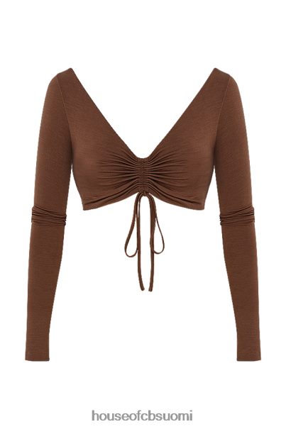 House of CB angelita suklaa kerätty crop top Z000Z749 vaatetus
