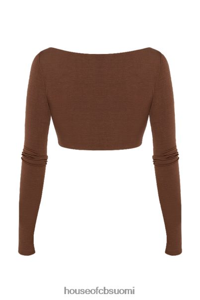 House of CB angelita suklaa kerätty crop top Z000Z749 vaatetus