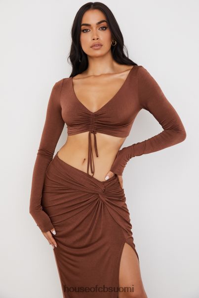 House of CB angelita suklaa kerätty crop top Z000Z749 vaatetus