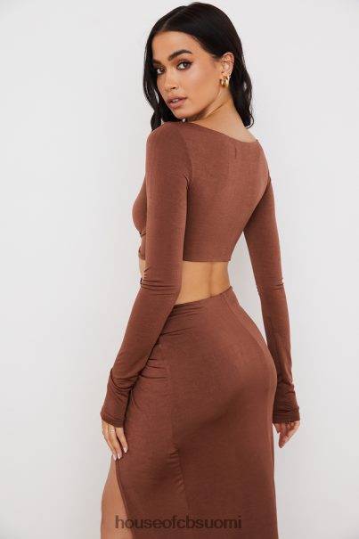 House of CB angelita suklaa kerätty crop top Z000Z749 vaatetus