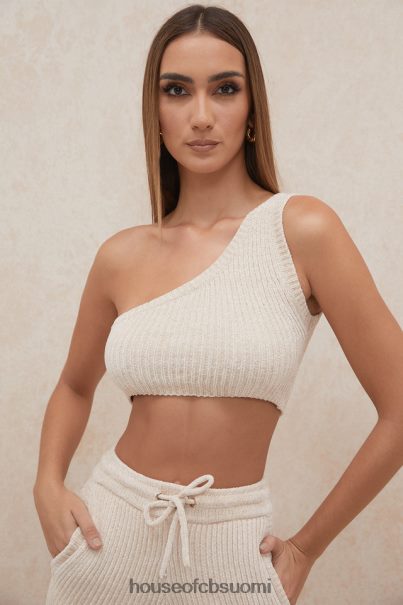 House of CB charlie cream chenille one shoulder crop toppi Z000Z781 vaatetus