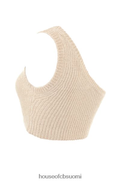 House of CB charlie cream chenille one shoulder crop toppi Z000Z781 vaatetus