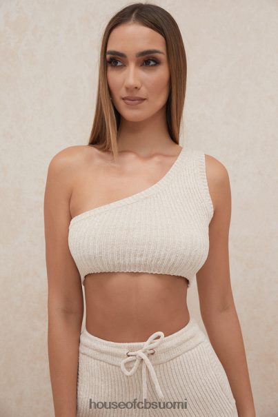 House of CB charlie cream chenille one shoulder crop toppi Z000Z781 vaatetus