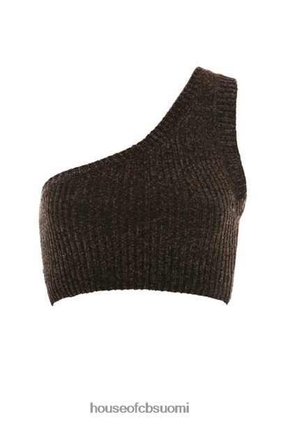 House of CB charlie suklaa chenille yksi lapa crop top Z000Z782 vaatetus