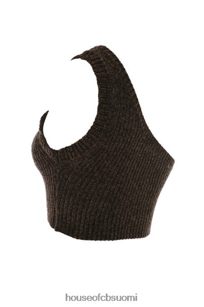 House of CB charlie suklaa chenille yksi lapa crop top Z000Z782 vaatetus