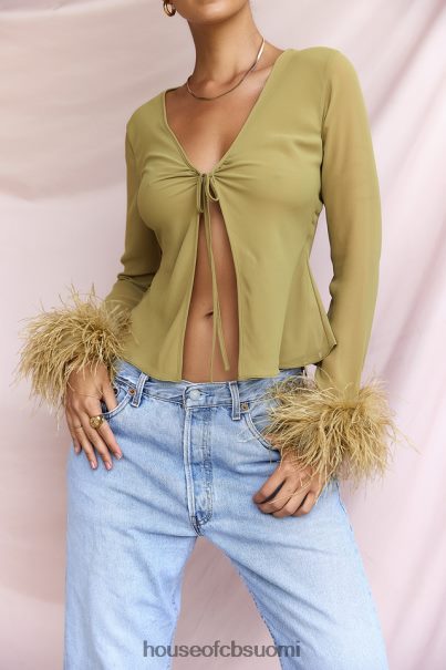 House of CB claudia oliivin koristeltu toppi Z000Z721 vaatetus