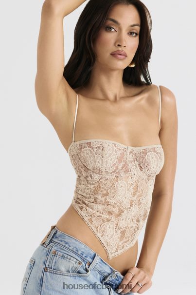 House of CB fernanda cream paisley pitsinen toppi Z000Z702 vaatetus