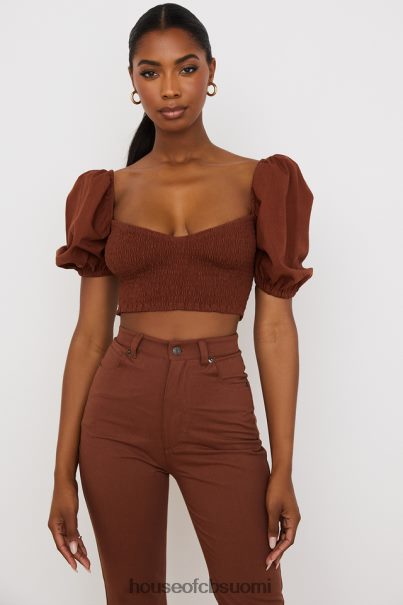 House of CB lavanna kaakao puff sleeve lyhennetty toppi Z000Z748 vaatetus