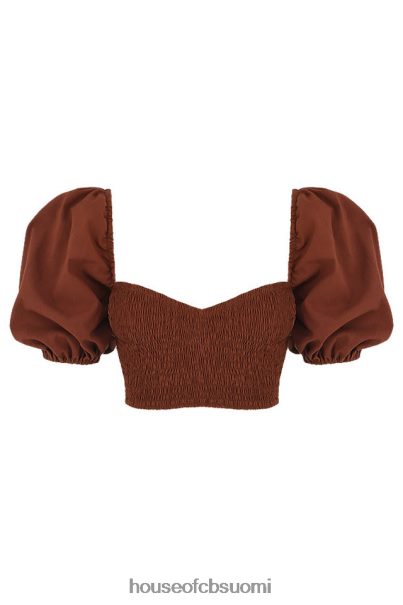 House of CB lavanna kaakao puff sleeve lyhennetty toppi Z000Z748 vaatetus