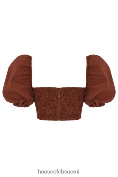 House of CB lavanna kaakao puff sleeve lyhennetty toppi Z000Z748 vaatetus