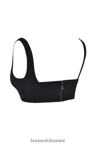 House of CB luciana musta laskostettu bandeau toppi Z000Z724 vaatetus