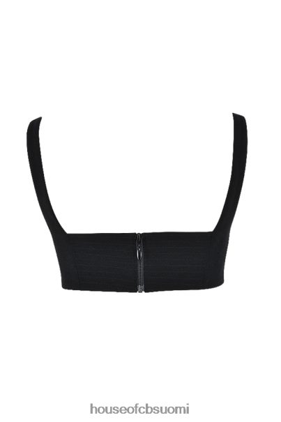 House of CB luciana musta laskostettu bandeau toppi Z000Z724 vaatetus