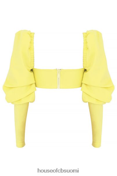 House of CB rakastajatar rocks tough love lemon puff sleeve rajattu toppi Z000Z754 vaatetus