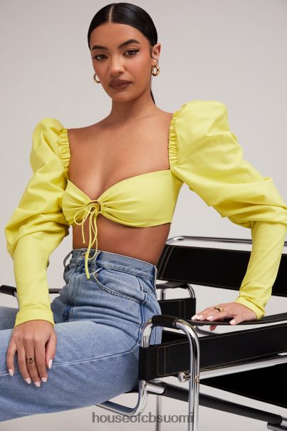 House of CB rakastajatar rocks tough love lemon puff sleeve rajattu toppi Z000Z754 vaatetus