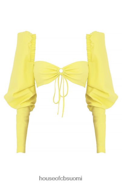 House of CB rakastajatar rocks tough love lemon puff sleeve rajattu toppi Z000Z754 vaatetus