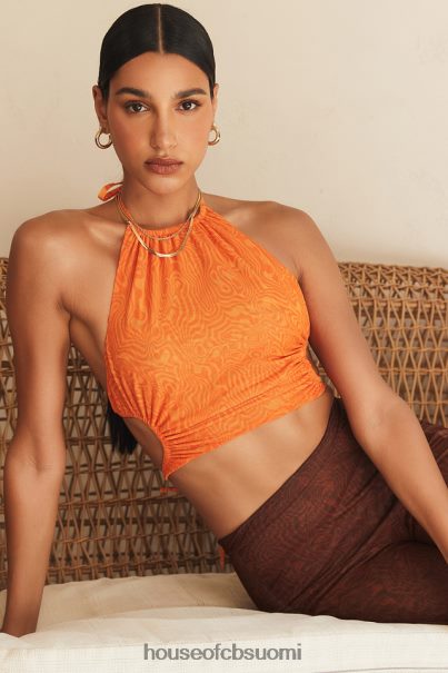 House of CB rakastajatar rocks vacay mode oranssi riimu kaula crop top Z000Z747 vaatetus